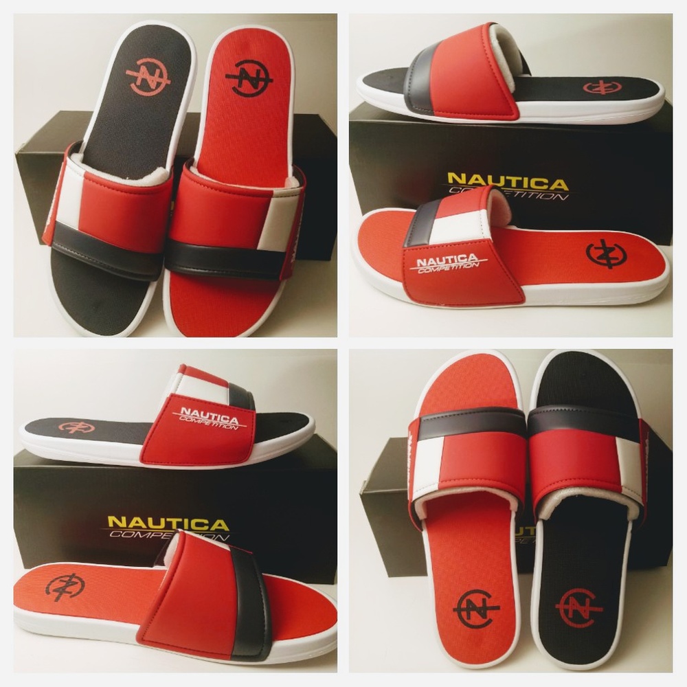 Retro Nautica Slides Mixed Up Colorblock Sandals